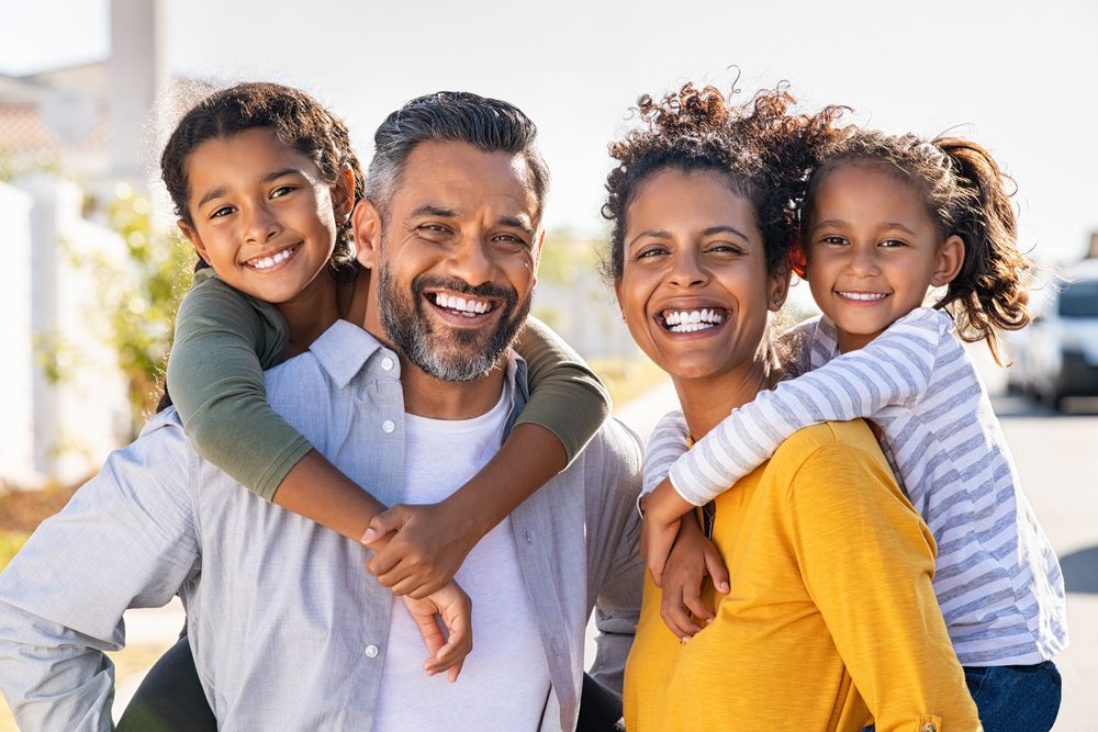 A family sharing a relaxed moment together
